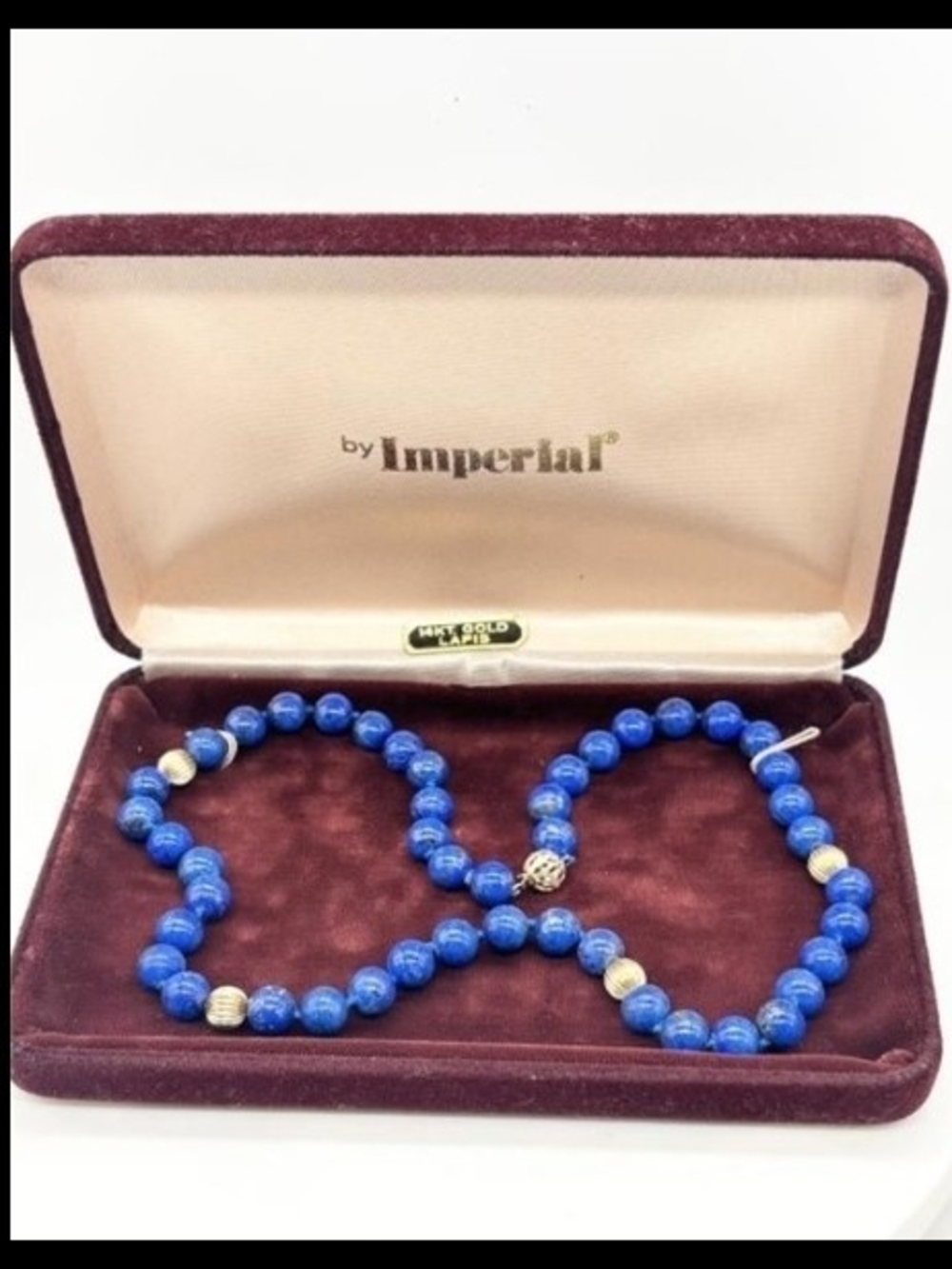 Imperial 14kt Gold Of Lapiz Azul Bead Necklace